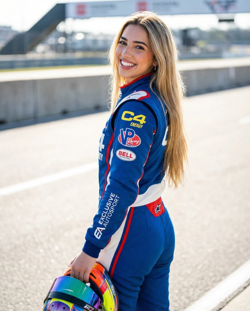 Cheerful Racing Driver Portrait