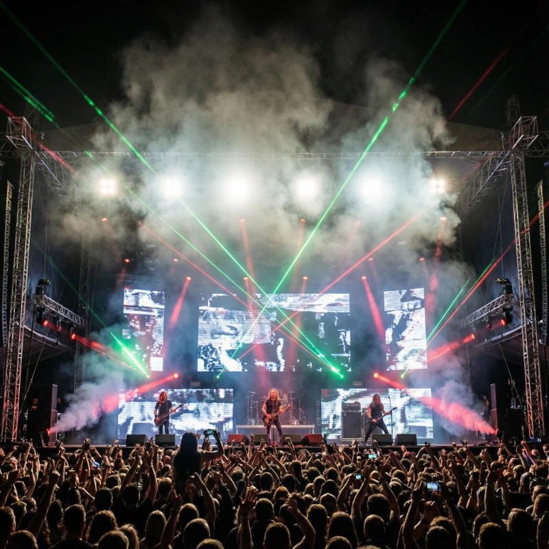 Laser-Lit Concert Stage