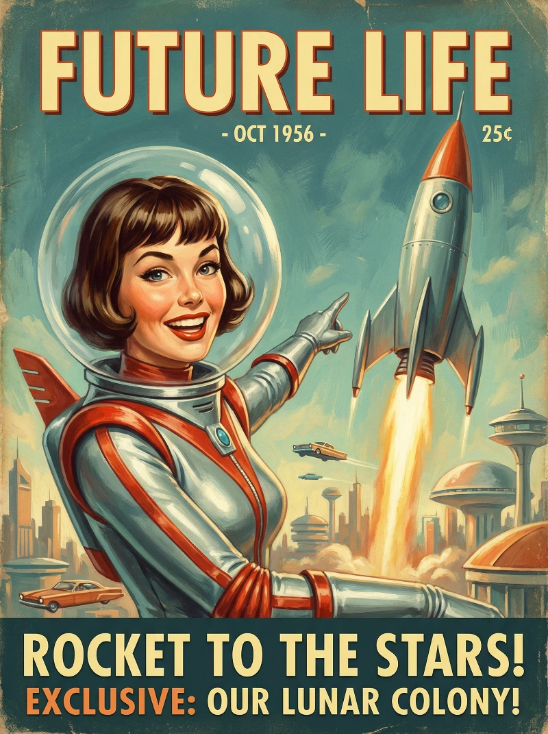 50s Retro-Futurist Space Portrait