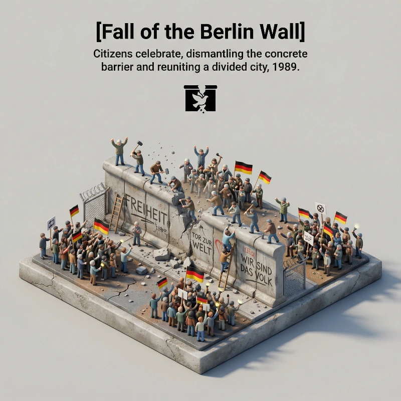 Nano Banana model generation of Isometric Berlin Wall Diorama