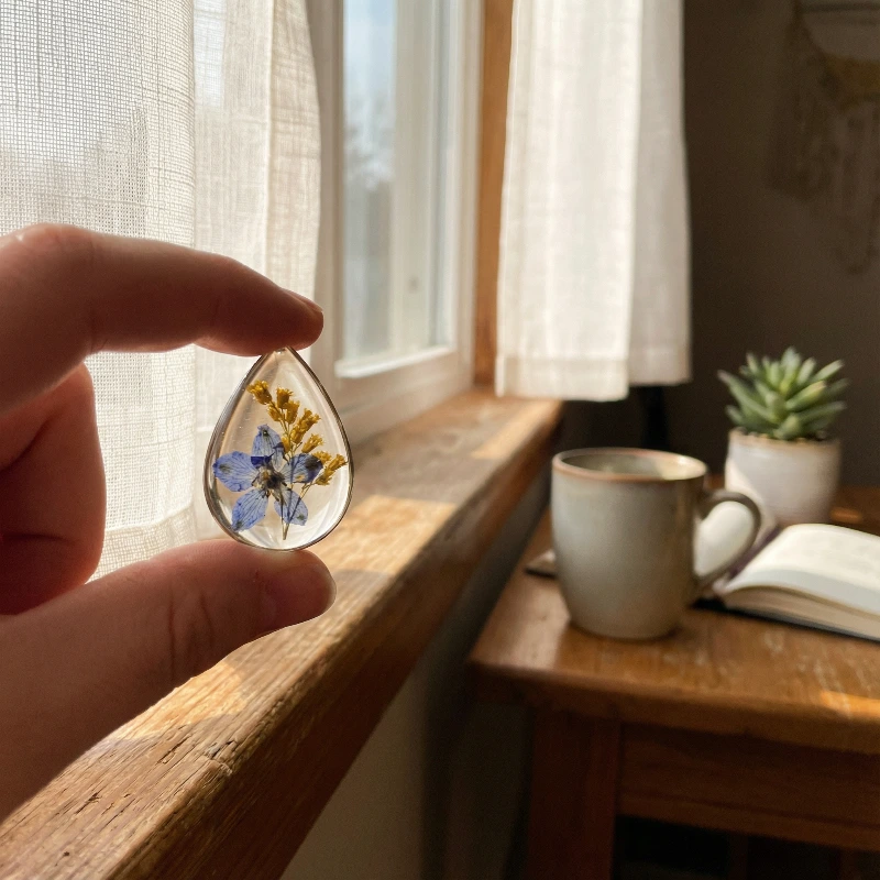 Nano Banana model generation of Morning Resin Pendant