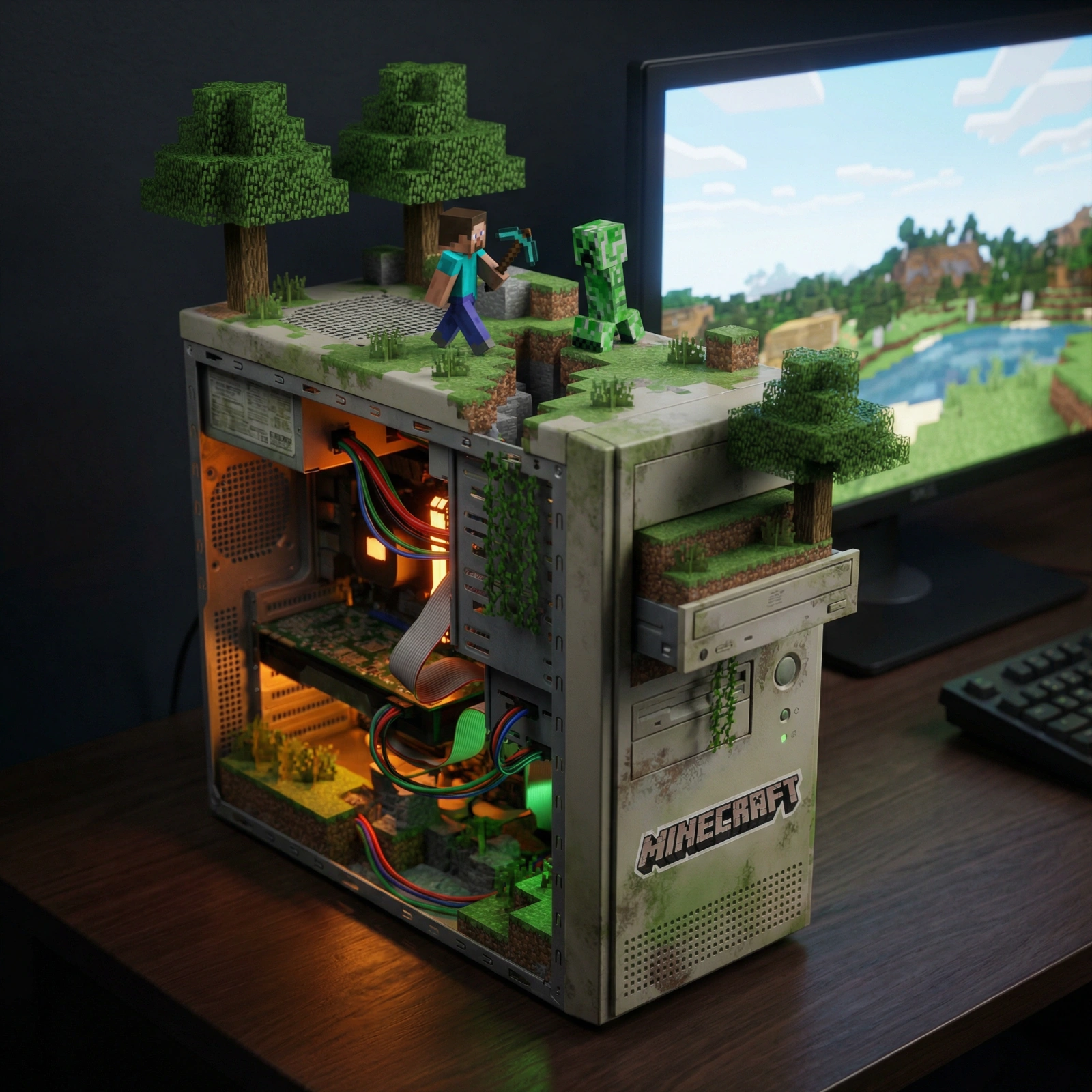 Minecraft Hardware Glitch Diorama