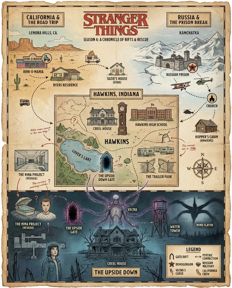 Stranger Things 4 Map Visual, created using a Nano Banana Prompt