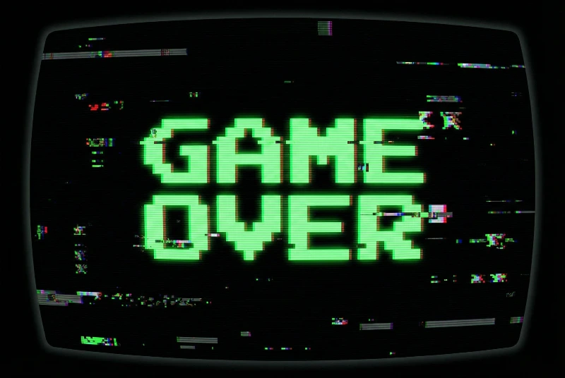Nano Banana model generation of Retro 8-bit GAME OVER Glitch
