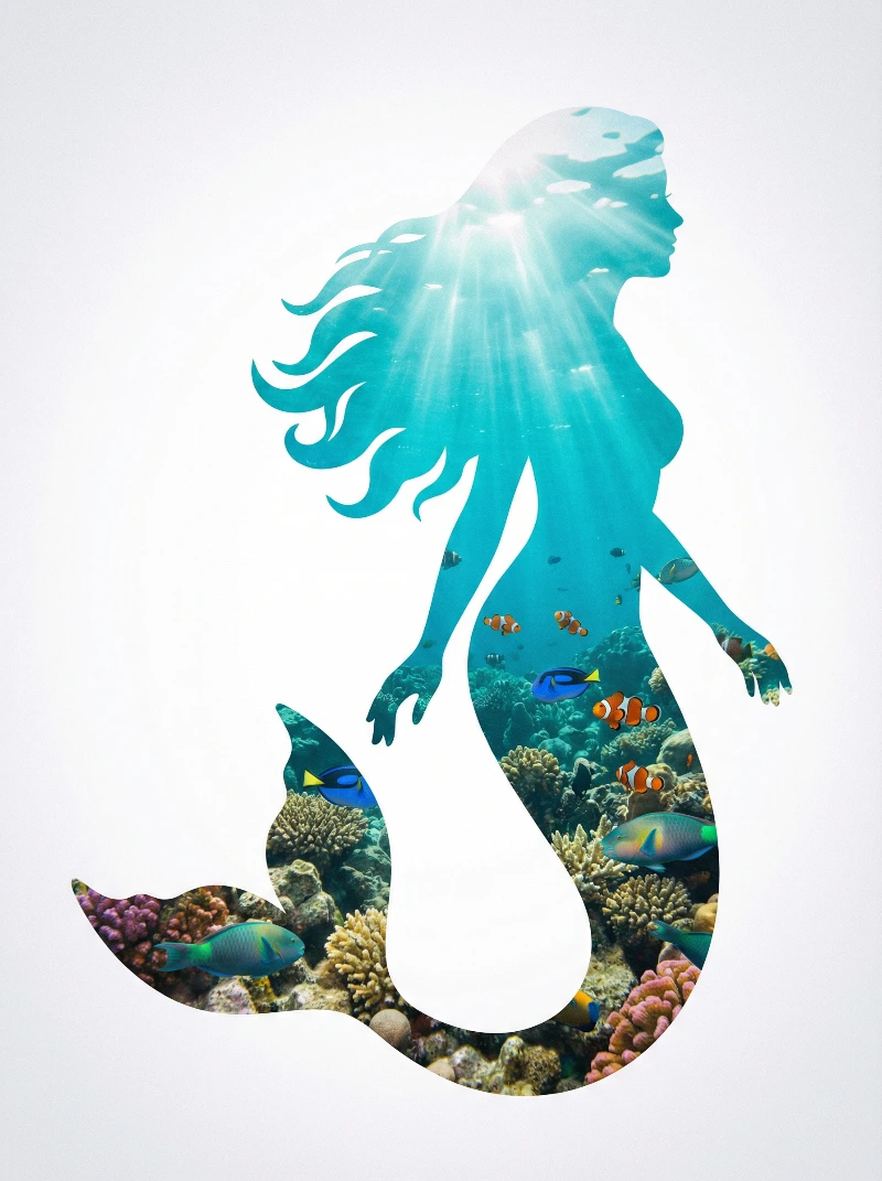 Surreal Mermaid Reef, created using a Nano Banana Prompt