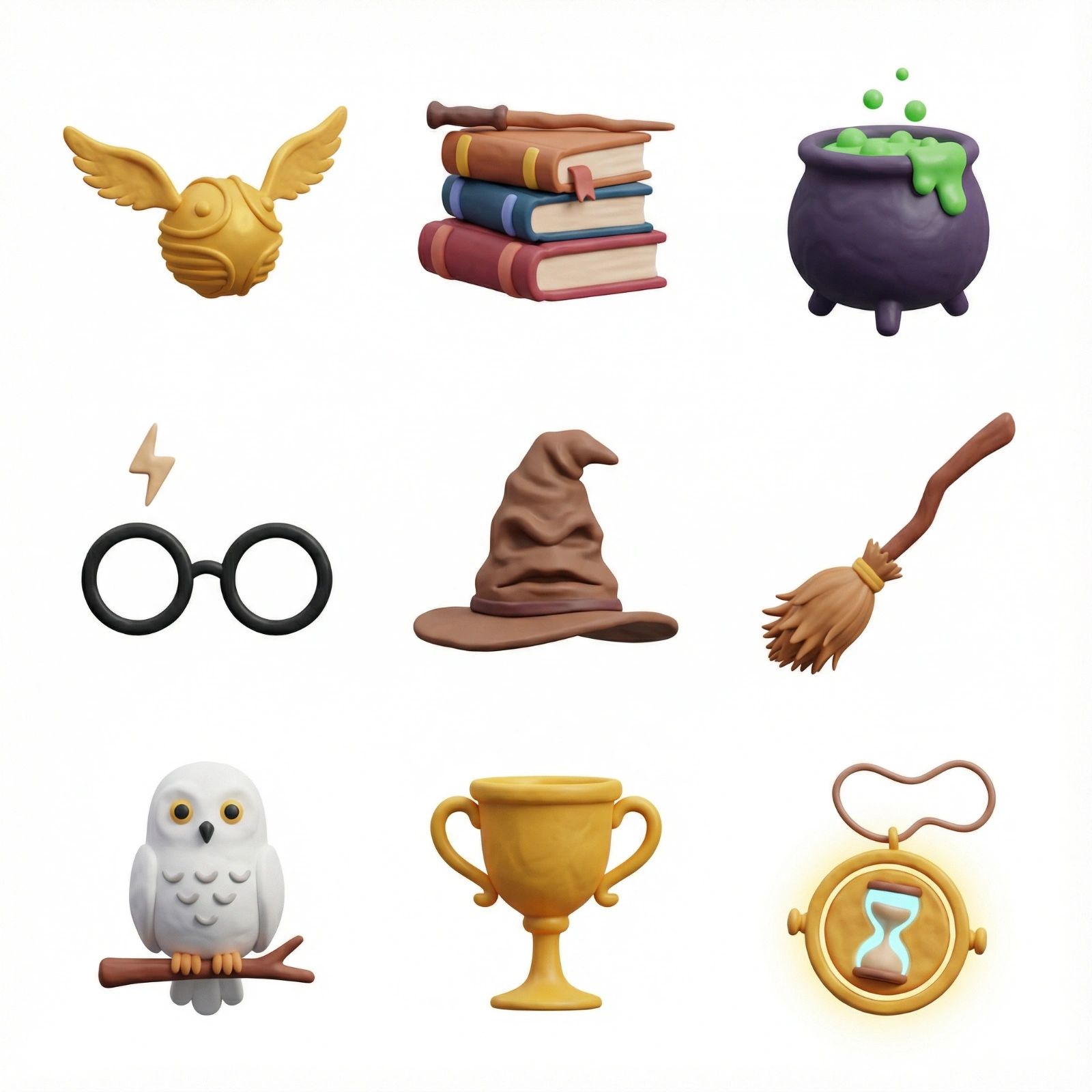 3D Harry Potter Icon Grid
