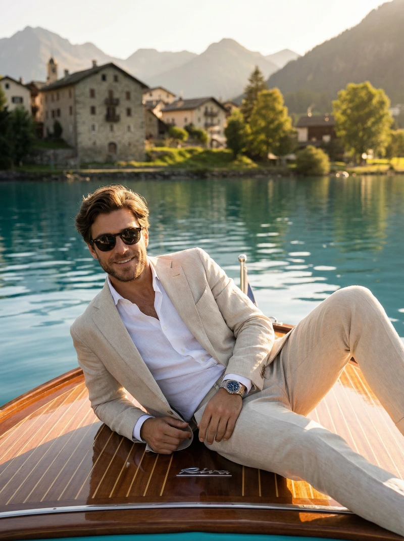 Elegant Alpine Boat Relax