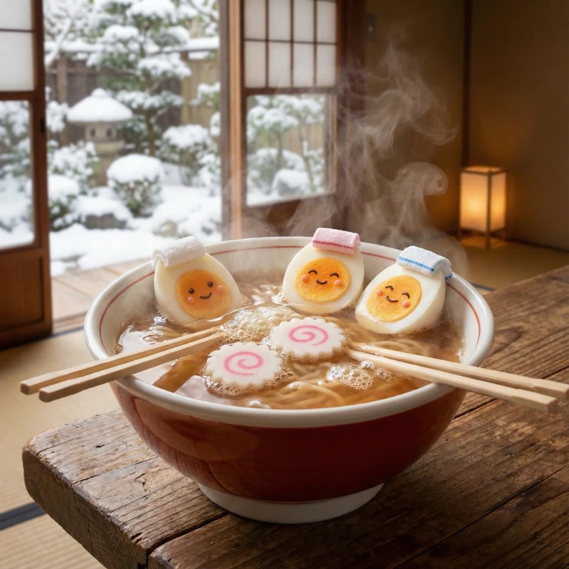 Nano Banana model generation of Whimsical Ramen Hot Tub