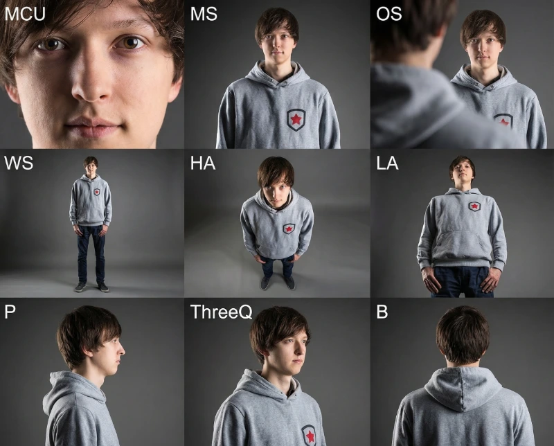 Cinematic 3x3 Angle Grid, created using a Nano Banana Prompt