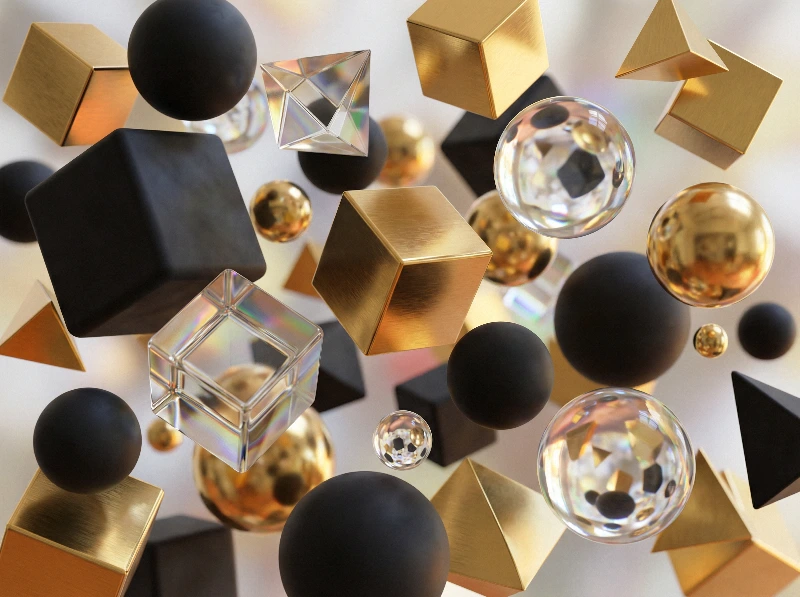 Chaotic 3D Geometric Abstraction, created using a Nano Banana Prompt