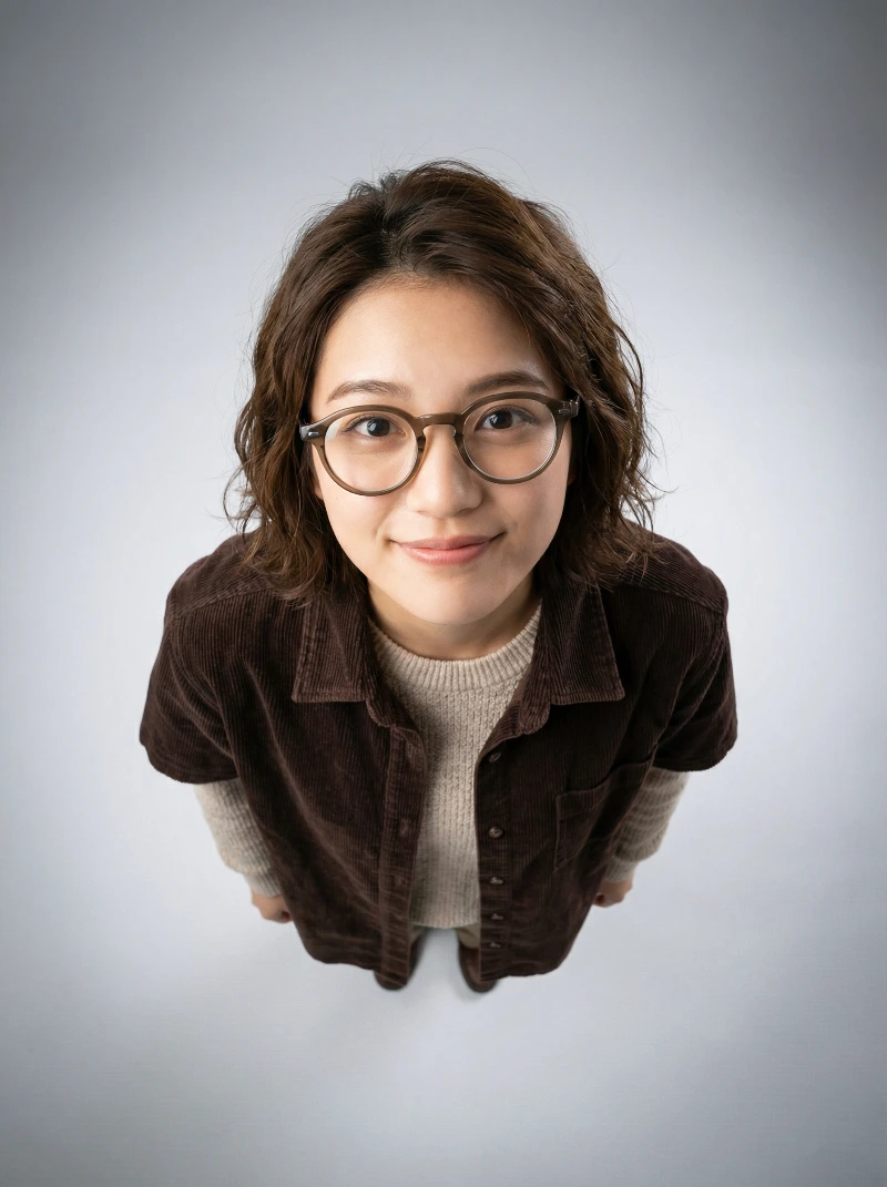 Top-Down Studio Portrait, created using a Nano Banana Prompt