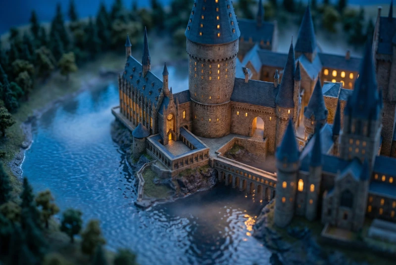 Hogwarts Blue Hour Miniature, created using a Nano Banana Prompt