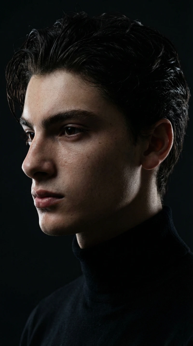 Nano Banana model generation of Side-Profile Studio Portrait