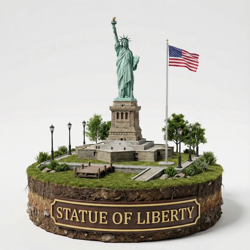 Hyper-Real Statue of Liberty Diorama