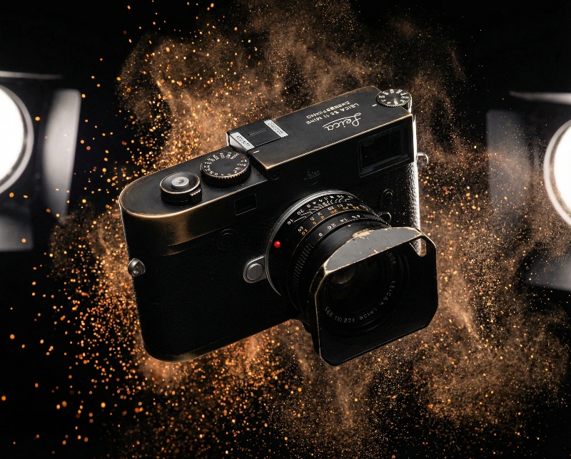 Glowing Leica Mid-Air Drama, created using a Nano Banana Prompt