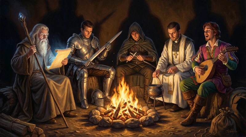 Fantasy Campfire Five, created using a Nano Banana Prompt