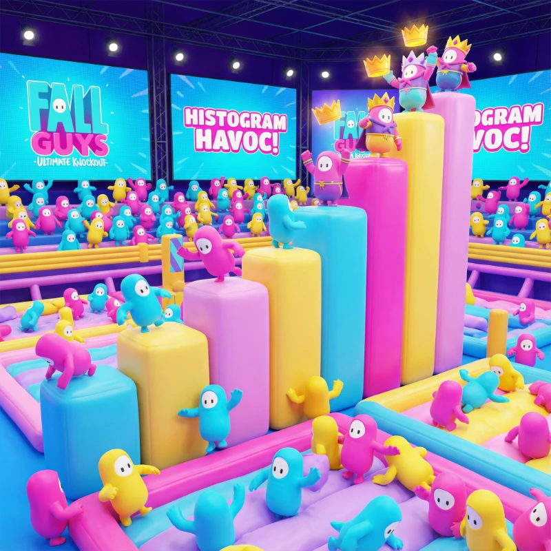 Nano Banana model generation of Fall Guys Histogram Chaos