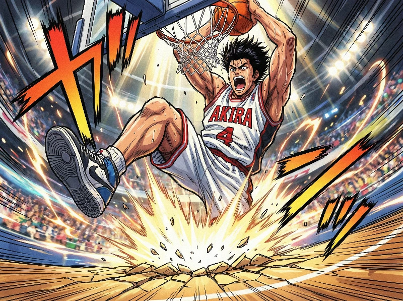 Nano Banana model generation of Worm's Eye Anime Dunk