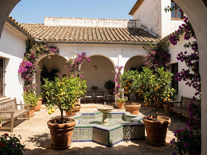 Mediterranean Courtyard Charm, created using a Nano Banana Prompt