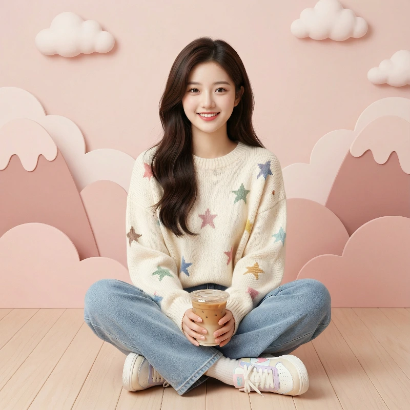 Kawaii Pastel Studio Portrait