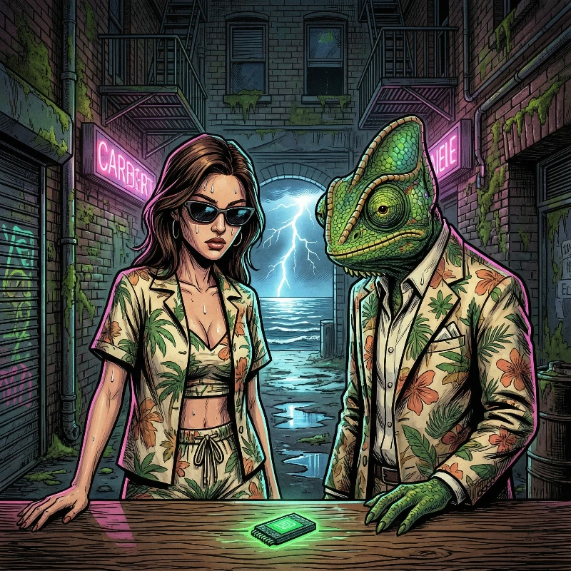 Neon Alley Chameleon Noir