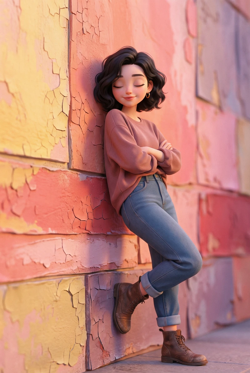 Whimsical 3D Peaceful Lady