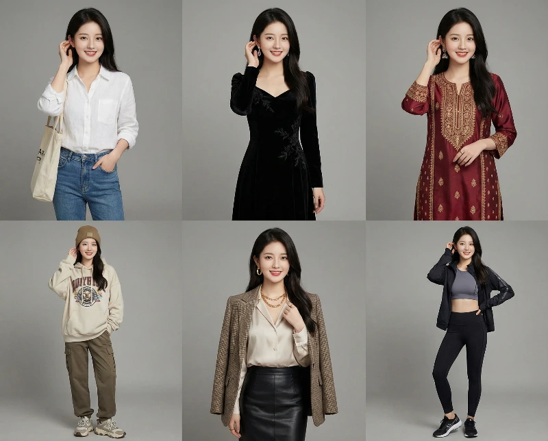 Cinematic Fashion Grid Styles, created using a Nano Banana Prompt