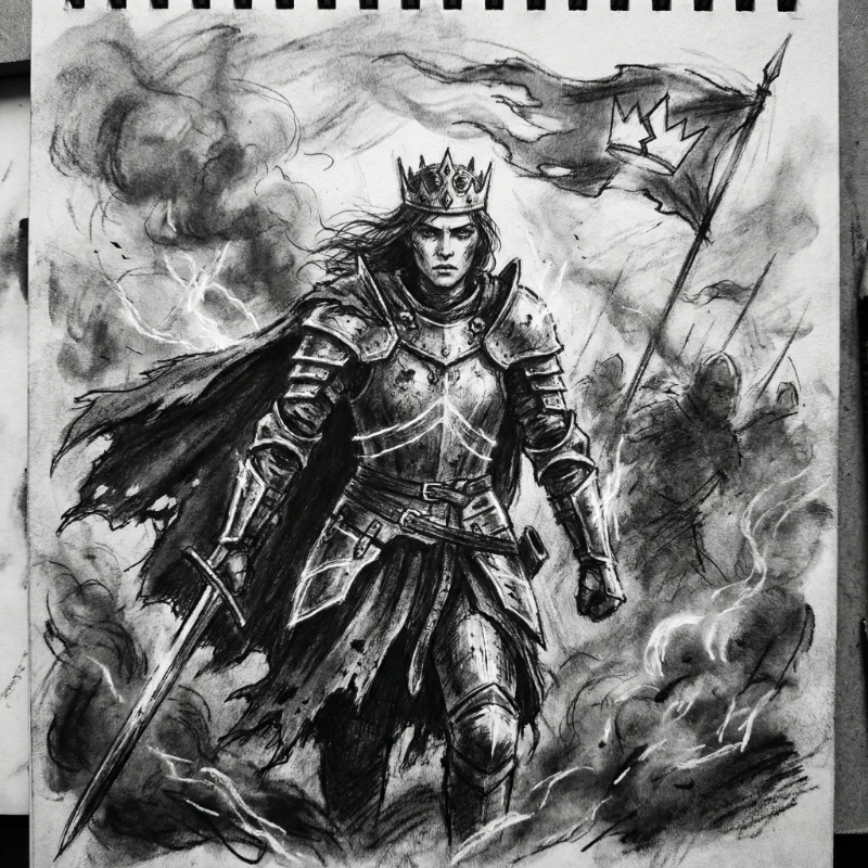 Nano Banana model generation of Rebellious Battle Queen