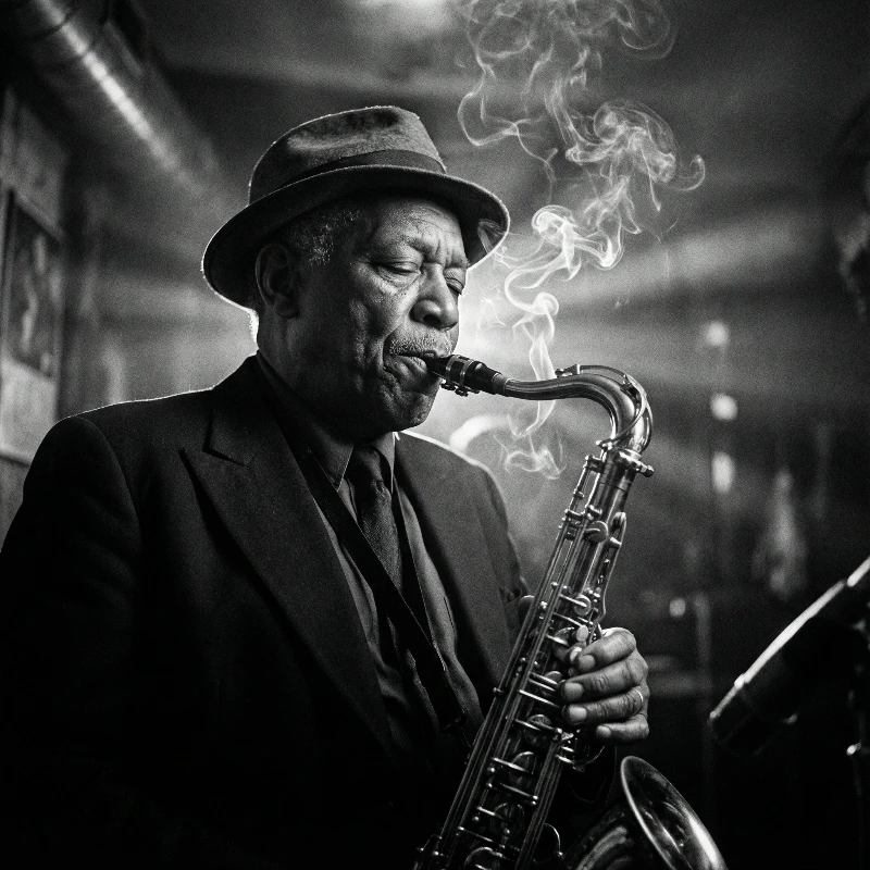 Noir Saxophone Portrait, created using a Nano Banana Prompt