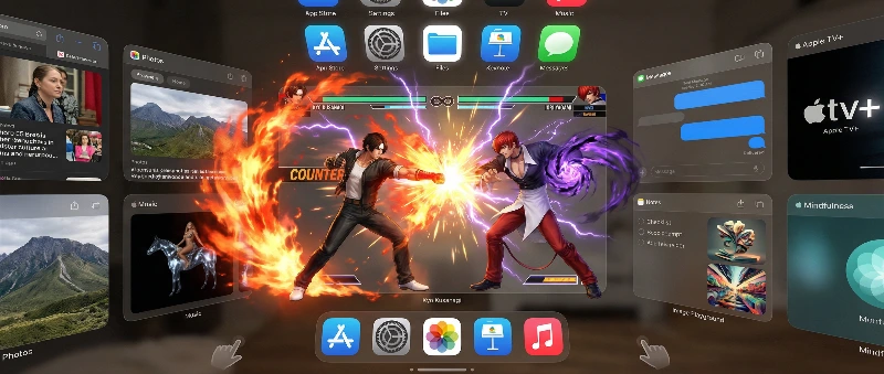 Vision Pro KOF Combat Screenshot, created using a Nano Banana Prompt