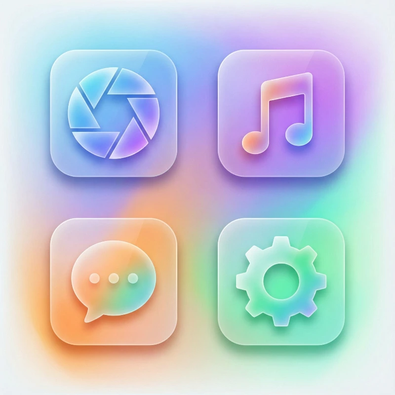 Glassmorphic App Icons