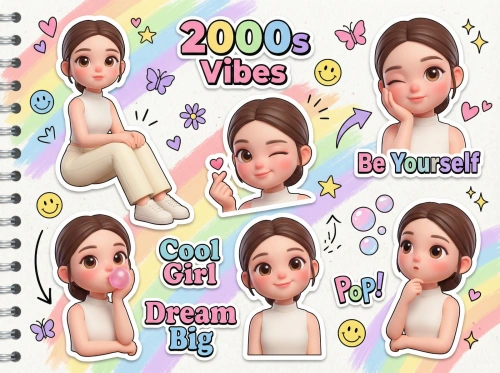 2000s Scrapbook Girl Collage